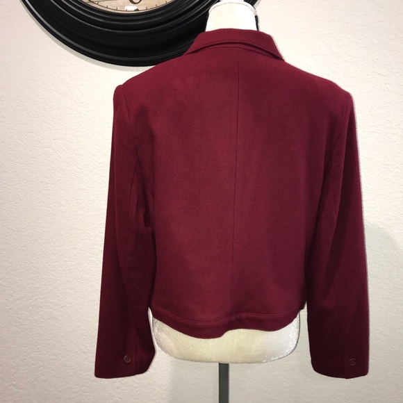 NWOT maroon 100% wool blazer - Picture 2 of 4